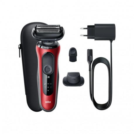 Braun Series 6 61-R1200s fooliumhabeajam trimmer must punane