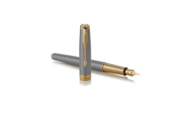 Täitepliiats Parker Sonnet Premium Chiselled Silver GT (F) - 1931489
