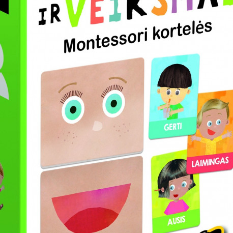 HEADU Flashcards Emotions and Actions Montessori (In Lithuanian lang.)