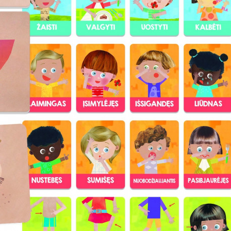 HEADU Flashcards Emotions and Actions Montessori (In Lithuanian lang.)