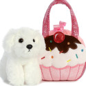 AURORA Fancy Pals Plush Dog in a cupcake bag, 20 cm