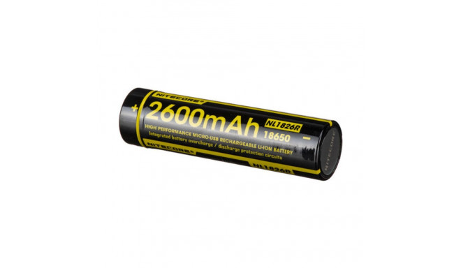 Nitecore aku NL1826R 2600mAh 3,6V microUSB (18650)