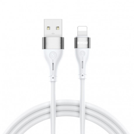 BWOO Cable USB - Lightning 1m 3A Minimalist Silicone White X280L