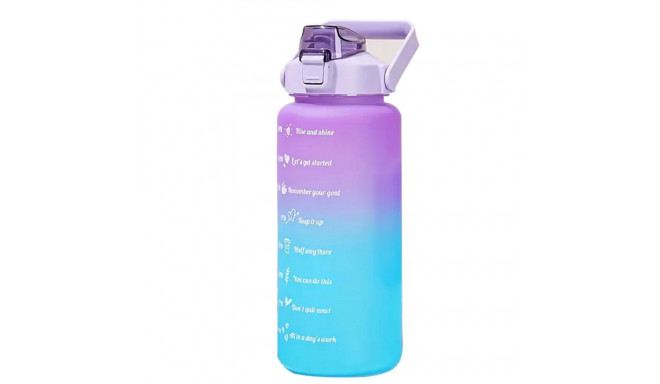 Water bottle with a straw with a motivational measuring 2L RC-K-992 purple blue