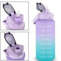 Water bottle with a straw with a motivational measuring 2L RC-K-992 purple blue