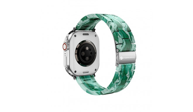 FORCELL F-DESIGN FA04 marble textured resin strap for APPLE Watch 42 / 44 / 45 / 49 mm green