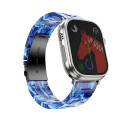 FORCELL F-DESIGN FA04 marble textured resin strap for APPLE Watch 42 / 44 / 45 / 49 mm blue