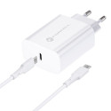 FORCELL F-ENERGY TFK-TC-25WPD travel charger Type C + cable Type C to Type C PD Q.C 3A 25W white
