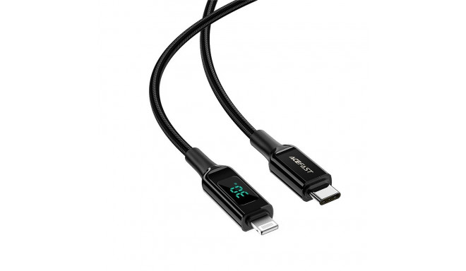 ACEFAST cable Type C to Lightning 8-pin MFi 3A PD30W LCD C6-01 1,2m black