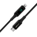 ACEFAST cable Type C to Lightning 8-pin MFi 3A PD30W LCD C6-01 1,2m black