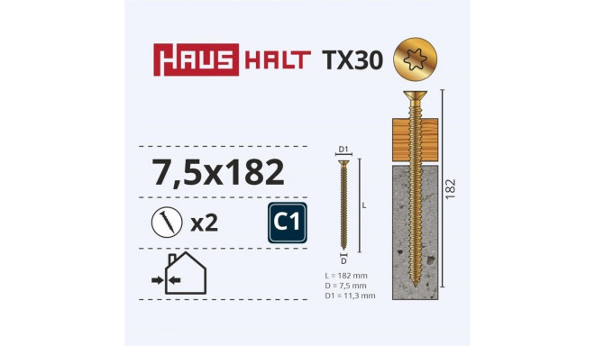 akna raam kruvi 7.5x182 2 tk