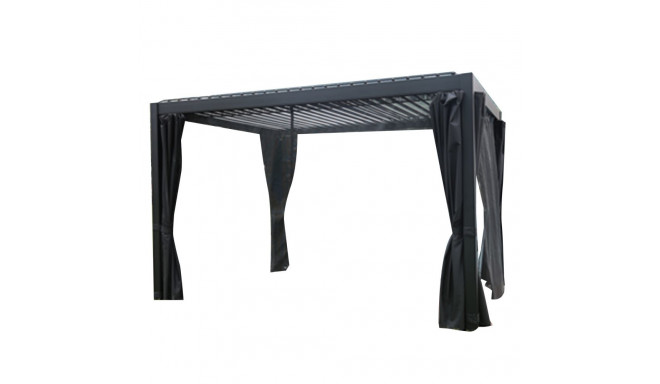 Gazebo MIRADOR 3x3xH2,5m with curtains, dark grey