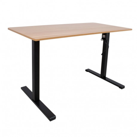 Desk ERGO OPTIMAL with 1 motor 140x70xH71-116cm, hickory/black