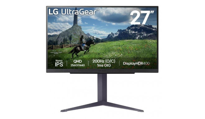 LCD Monitor|LG|27"|Panel IPS|2560x1440|16:9|180Hz|1 ms|Pivot|Height adjustable|Tilt|Colour Black|27G