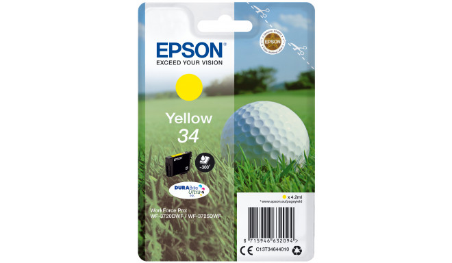 Originaalne Tindikassett Epson C13T34644010 Kollane