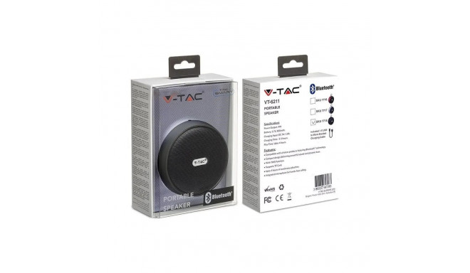 Juhtmevaba kõlar V-TAC VT-6211 4W 800mAh Bluetooth (SKU 7718) Must