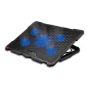 PLATINET LAPTOP COOLER PAD 5 FANS 1500 RMP 2USB BLACK