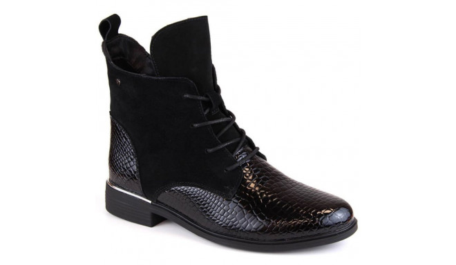 Filippo W PAW476 black patent leather insulated ankle boots (39)