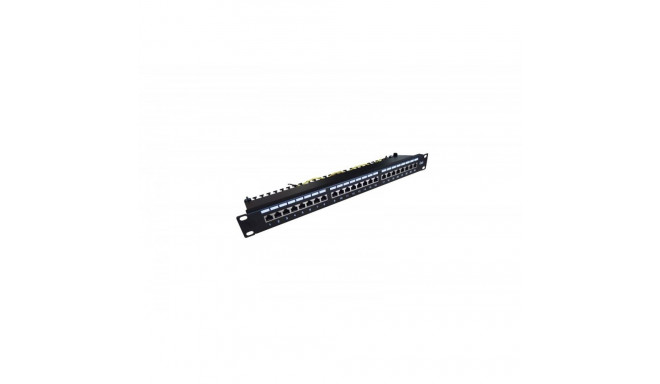 Patch panel 19 "24 ports, CAT6, S / FTP, 1U, cable support, black (complete)