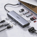 Ugreen CM498 15600 USB-C adapter - 3x USB-A 3.0 / HDMI / VGA / RJ45 / SD / TF card reader / USB-C PD