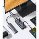 Ugreen multifunctional HUB 7in1 USB Type C - 7x USB Type A 3.0 PD DC 12V gray (CM481)