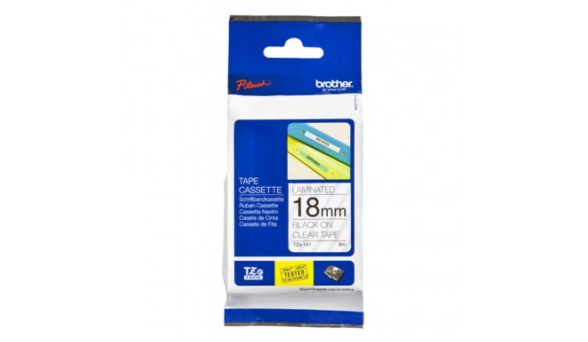 Lamineeritud Lint Sildimasinatele Brother TZE141 Must/Valge 18mm