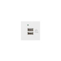 AC WALL SOCKET 230V 45X45 5V 2X USB-A 2.1A WHITE LANBERG