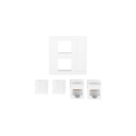 WALL SOCKET 2X RJ45 45X45 + KEYSTONE 2X CAT.6 UTP WHITE LANBERG