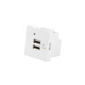 AC WALL SOCKET 230V 45X45 5V 2X USB-A 2.1A WHITE LANBERG