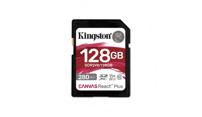 Kingston Canvas React Plus SDXC kaart 128 GB Class 10 UHS-II/U3 V60 (SDR2V6/128GB)
