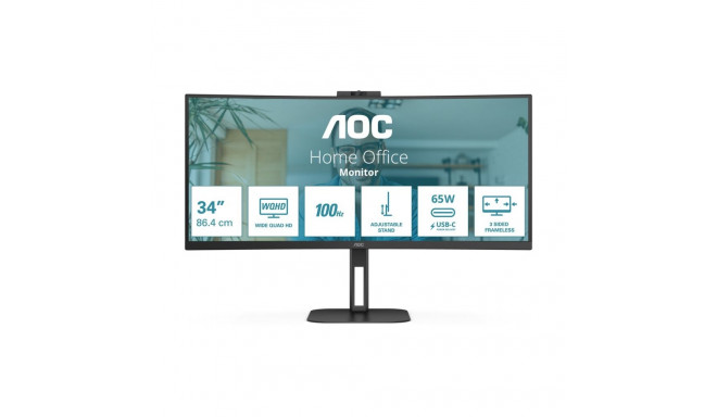 AOC CU34V5C/BK 34-tolline monitor HDMI DP USB