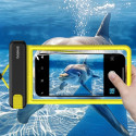 Baseus DeepDive waterproof IPX8 case with 4 layers of seal - black and yellow