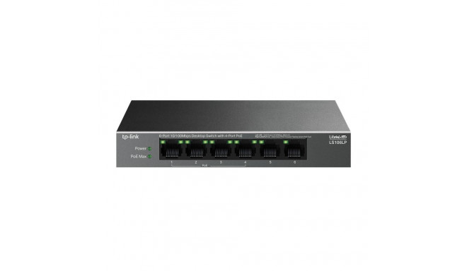 Switch|TP-LINK|LS106LP|Desktop/pedestal|6x10Base-T / 100Base-TX|PoE ports 4|LS106LP