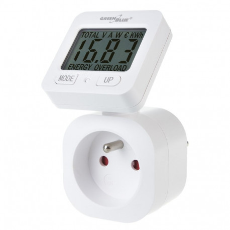 Miernik energii GreenBlue, energiamõõtja, 16A, max. 3680W, mälutoega, GB615 E