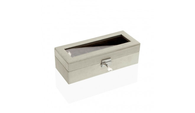 Karp kellade jaoks Versa Kreemikas Samet Puit Kunstnahk Peegel Puit MDF 10 x 7,2 x 25,5 cm