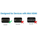 Techly 3m High Speed Cable Mini HDMI to HDMI Male/Male Black ICOC HDMI-B-025