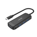 UNITEK uHUB Q4+ USB 3.2 Gen 1 (3.1 Gen 1) Type-C 5000 Mbit/s Black