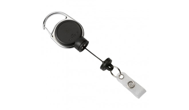 Retractable reel DURABLE EXTRA STRONG with snap button strap + keyring