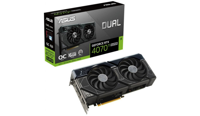 Asus videokaart 16GB GeForce RTX 4070 Ti Super Dual OC