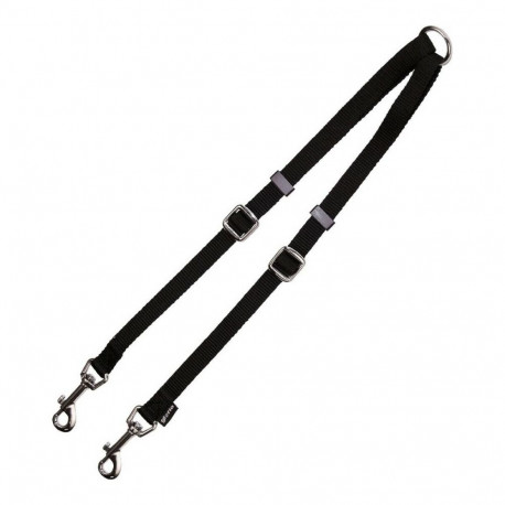 Ühendus 2 koera jalutusrihma jaoks Gloria Must (1.6 x 35-56 cm) (1.6 x 35-56 cm)