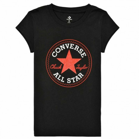 Child's Short Sleeve T-Shirt Converse Timeless  Black - 12-13 Years