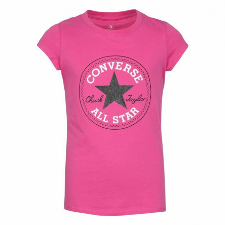 Child's Short Sleeve T-Shirt Converse Timeless  Pink - 13-15 Years