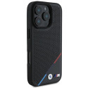 BMW BMHMP16L23PUPDK iPhone 16 Pro 6.3" black/black hardcase M Perforated Tricolor Line MagSafe