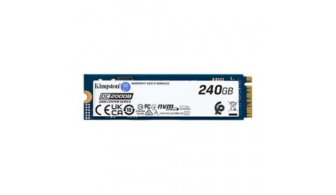 Kingston SSD DC2000B 240 GB M.2 2280 vormitegur PCIe NVMe Gen 4.0 (x4) liides lugemiskiirus 4500 MB/