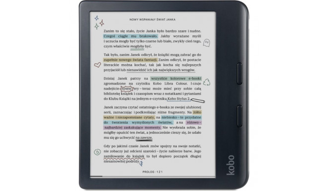 Kobo Libra värviline e-luger must (N428-KU-BK-K-CK)