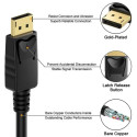 PremiumCord DisplayPort 1.4 connection cable M/M, gold-plated connectors 0,5m