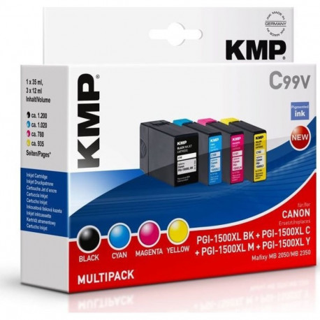 KMP C99V Multipack BK/C/M/Y compatible w.  Canon PGI-1500 XL