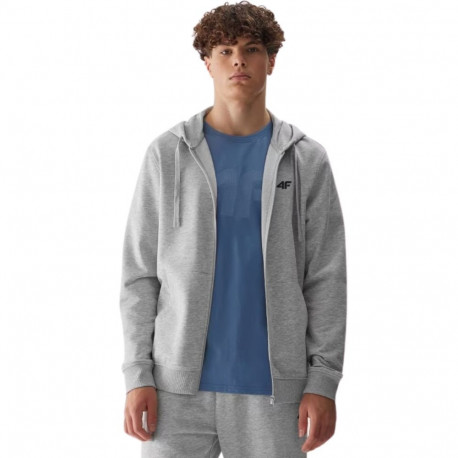 Bluza męska 4F M0951 chłodny jasny szary melanż 4FWSS24TSWSM0951 27M 2XL
