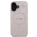Guess case for iPhone 16 Plus 6,7" GUHMP16MPSAPSMEP pink hardcase Saffiano Peony Classic Logo MagSaf