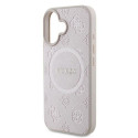 Guess case for iPhone 16 Plus 6,7" GUHMP16MPSAPSMEP pink hardcase Saffiano Peony Classic Logo MagSaf